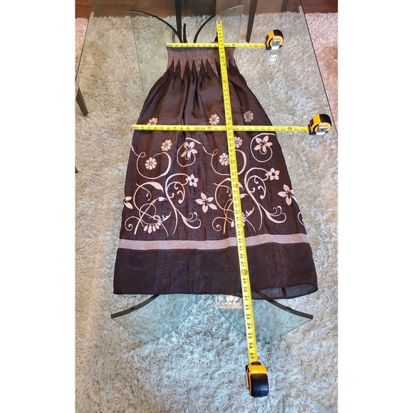 Lapsi Women Black Floral Polyester Square Neck Sleeveless Long Maxi Dress Size 1 - Picture 10 of 10